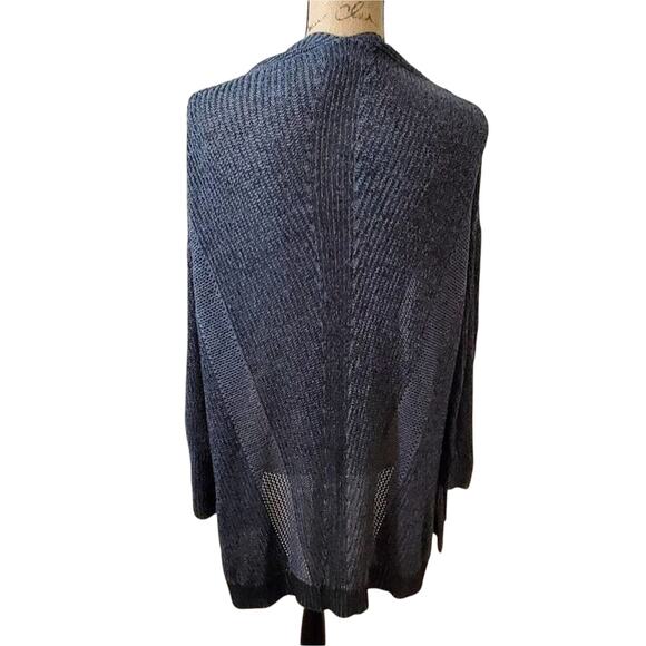 American eagle‎ grey open weave pockets Cardigan size medium - Picture 2 of 7